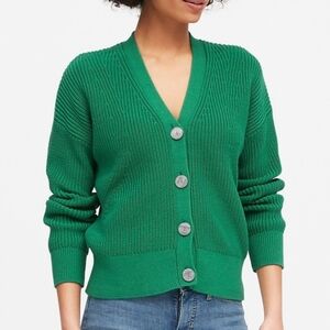 Banana Republic chunky ribbed cardigan sweater - hula Green
